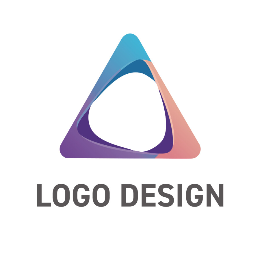 柔らかな曲線が織りなす、包容力と先進性を感じさせる三角形ロゴデザイン