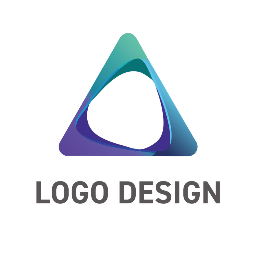 柔らかな曲線が織りなす、包容力と先進性を感じさせる三角形ロゴデザイン