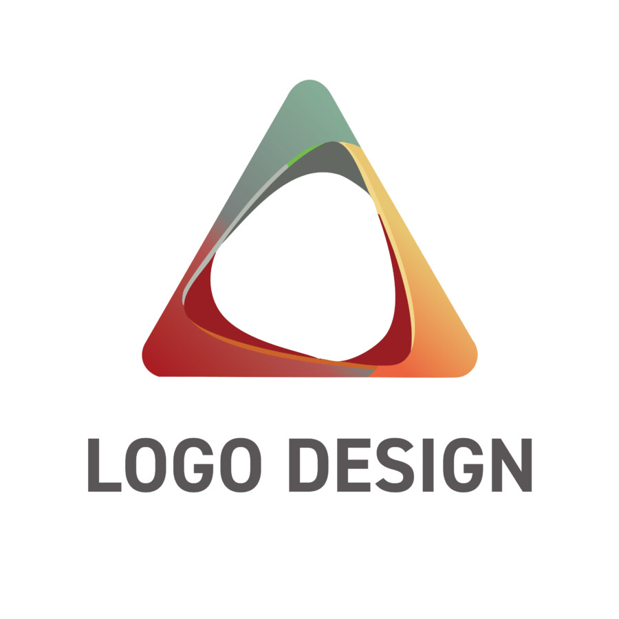 柔らかな曲線が織りなす、包容力と先進性を感じさせる三角形ロゴデザイン