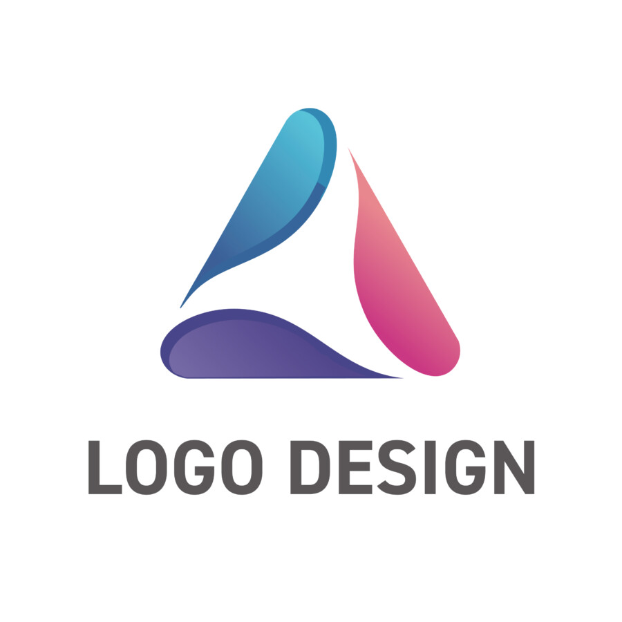 三つの雫が織りなす、躍動感と協調性を象徴する三角形ロゴデザイン