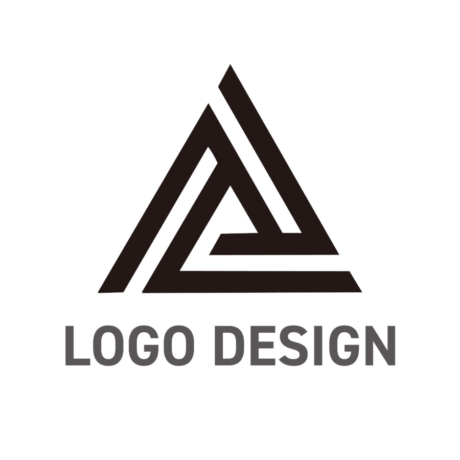 堅牢な結束力と無限の可能性を秘めた、構造的な三角形ロゴデザイン