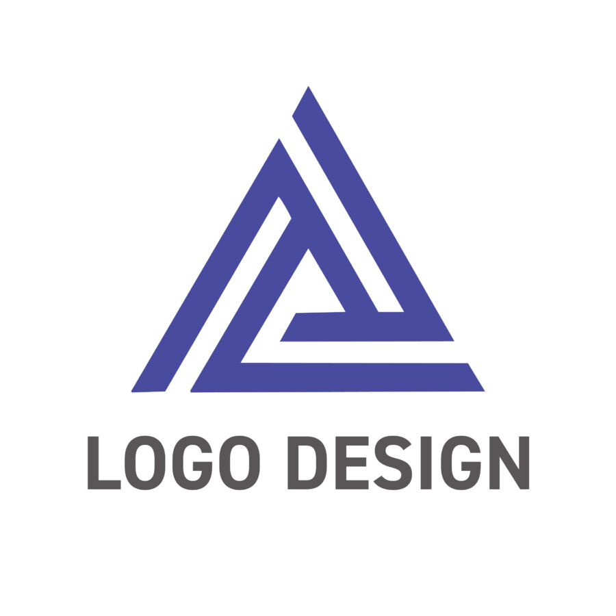 堅牢な結束力と無限の可能性を秘めた、構造的な三角形ロゴデザイン