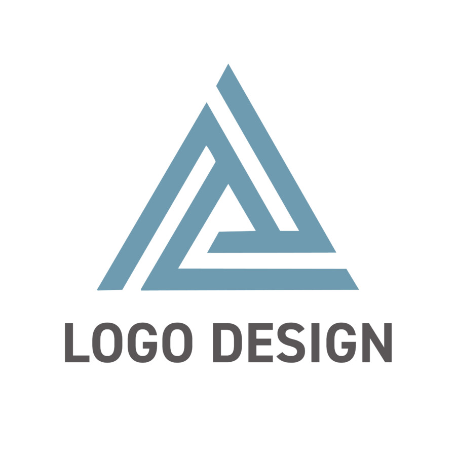 堅牢な結束力と無限の可能性を秘めた、構造的な三角形ロゴデザイン