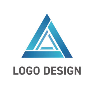 協調と未来への窓を象徴する、洗練されたトライアングルロゴデザイン