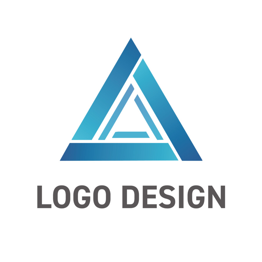 協調と未来への窓を象徴する、洗練されたトライアングルロゴデザイン
