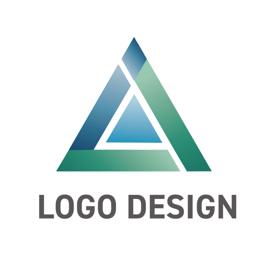 自然との調和で未来を拓く、成長を象徴するトライアングルロゴデザイン