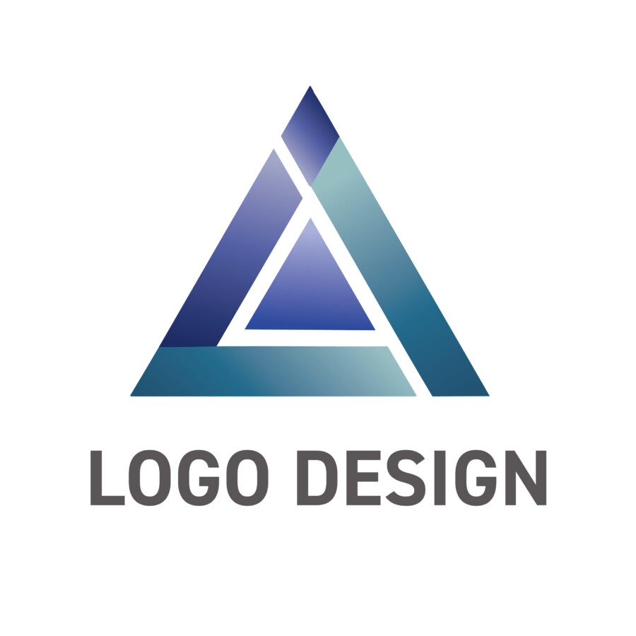 自然との調和で未来を拓く、成長を象徴するトライアングルロゴデザイン