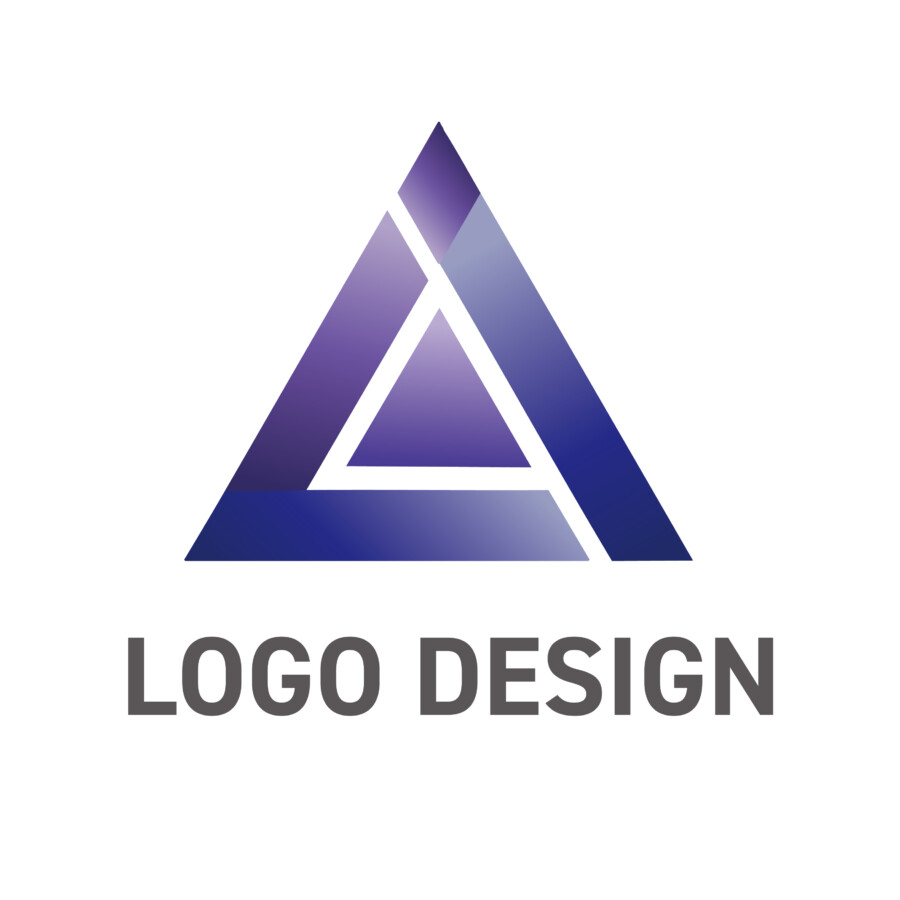 自然との調和で未来を拓く、成長を象徴するトライアングルロゴデザイン