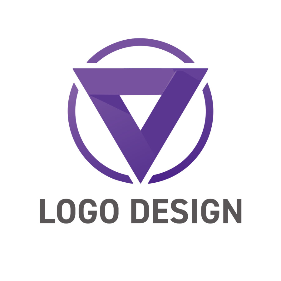 情熱の赤が力強く未来を照らす、サークル&トライアングルロゴデザイン