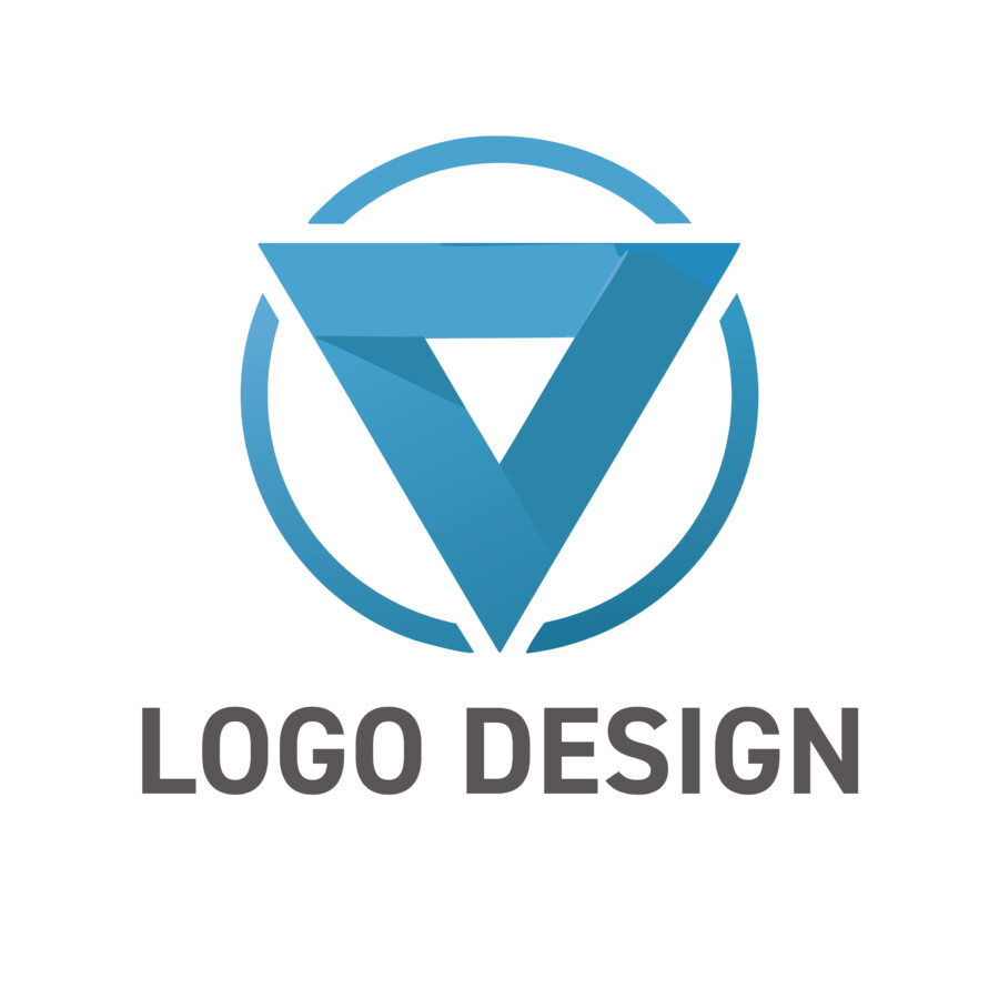 情熱の赤が力強く未来を照らす、サークル&トライアングルロゴデザイン