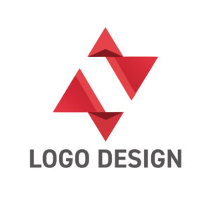 二つの力が交差し未来を動かす、ダイナミックなレッドロゴデザイン