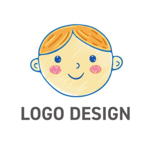 無邪気な笑顔にほっこり、優しさあふれる子供モチーフのロゴデザイン