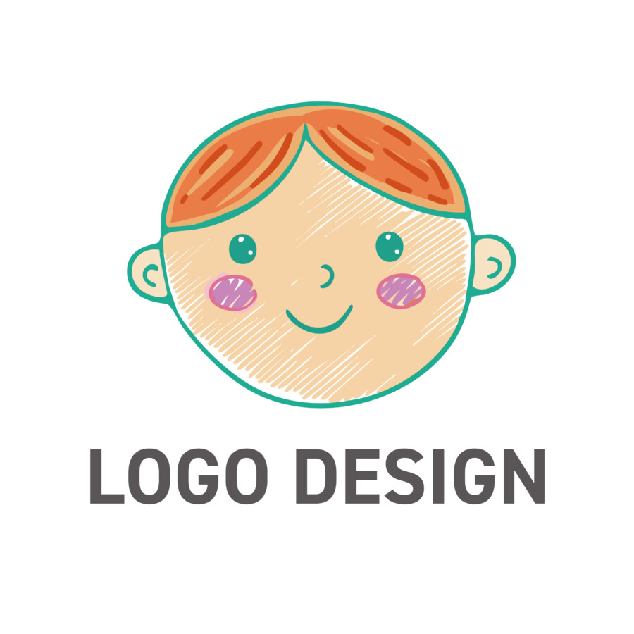 無邪気な笑顔にほっこり、優しさあふれる子供モチーフのロゴデザイン