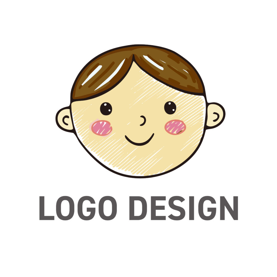 無邪気な笑顔にほっこり、優しさあふれる子供モチーフのロゴデザイン