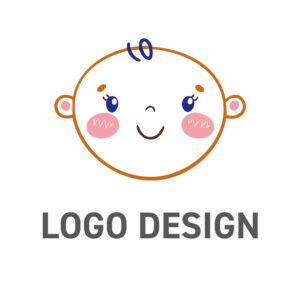 ぬくもりと安心感を伝える、笑顔の顔モチーフ ロゴデザイン