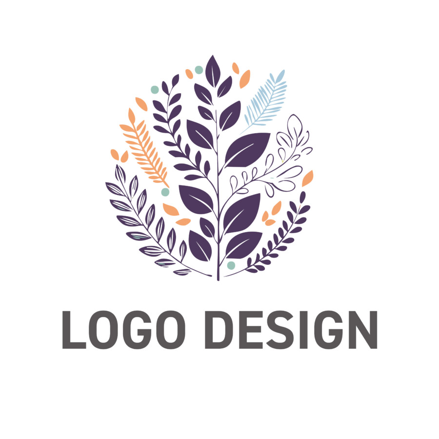 多様な恵みが織りなす調和、生命の息吹を感じるボタニカルロゴデザイン