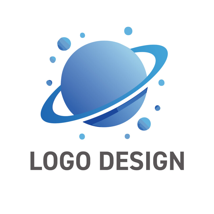 知性と未来を繋ぐ、青い惑星の洗練されたロゴデザイン