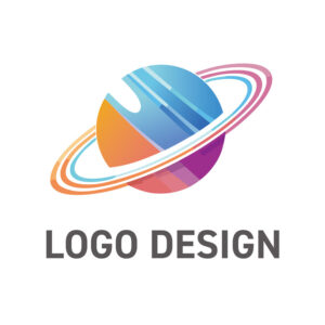 多彩な魅力が煌めく、惑星モチーフのグラデーションロゴデザイン