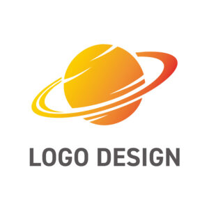 創造力とエネルギーが溢れ出す、暖色の惑星モチーフのロゴデザイン