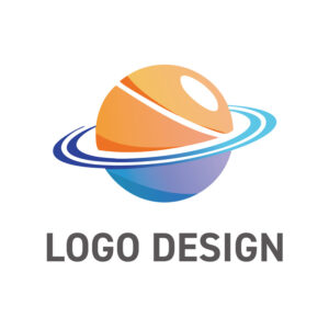 無限の可能性を象徴する、スタイリッシュな惑星ロゴデザイン