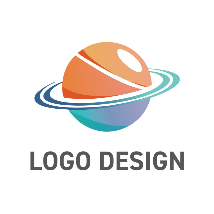 無限の可能性を象徴する、スタイリッシュな惑星ロゴデザイン