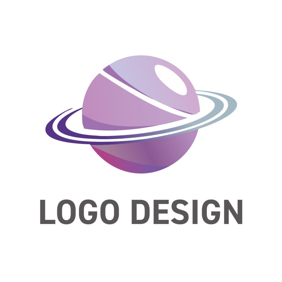 無限の可能性を象徴する、スタイリッシュな惑星ロゴデザイン