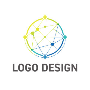 グローバルな連携と革新を表現する、サークルネットワークロゴデザイン