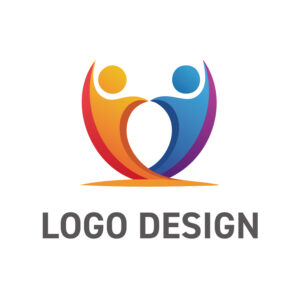 人と人との絆を未来へつなぐ、躍動感あふれるロゴデザイン