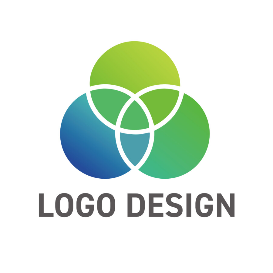 三位一体の調和と発展を示すサークル・クラブ活動のロゴデザイン