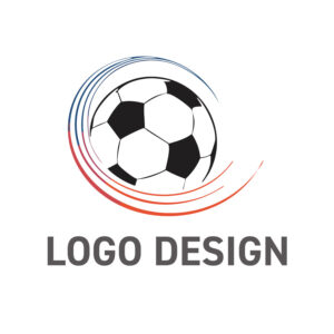 スポーツの躍動感を伝えるエンブレム風ロゴデザイン