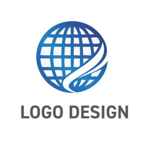 世界を駆け巡る躍動感、未来への飛翔を示す地球のロゴデザイン