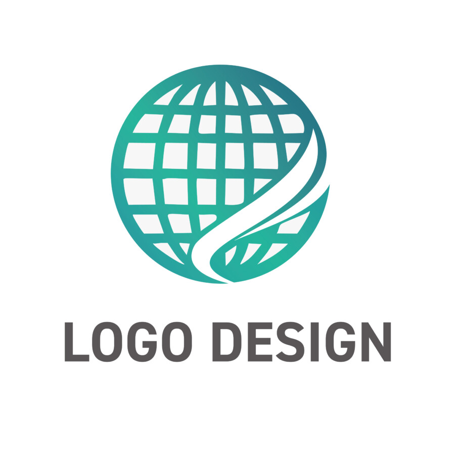 世界を駆け巡る躍動感、未来への飛翔を示す地球のロゴデザイン