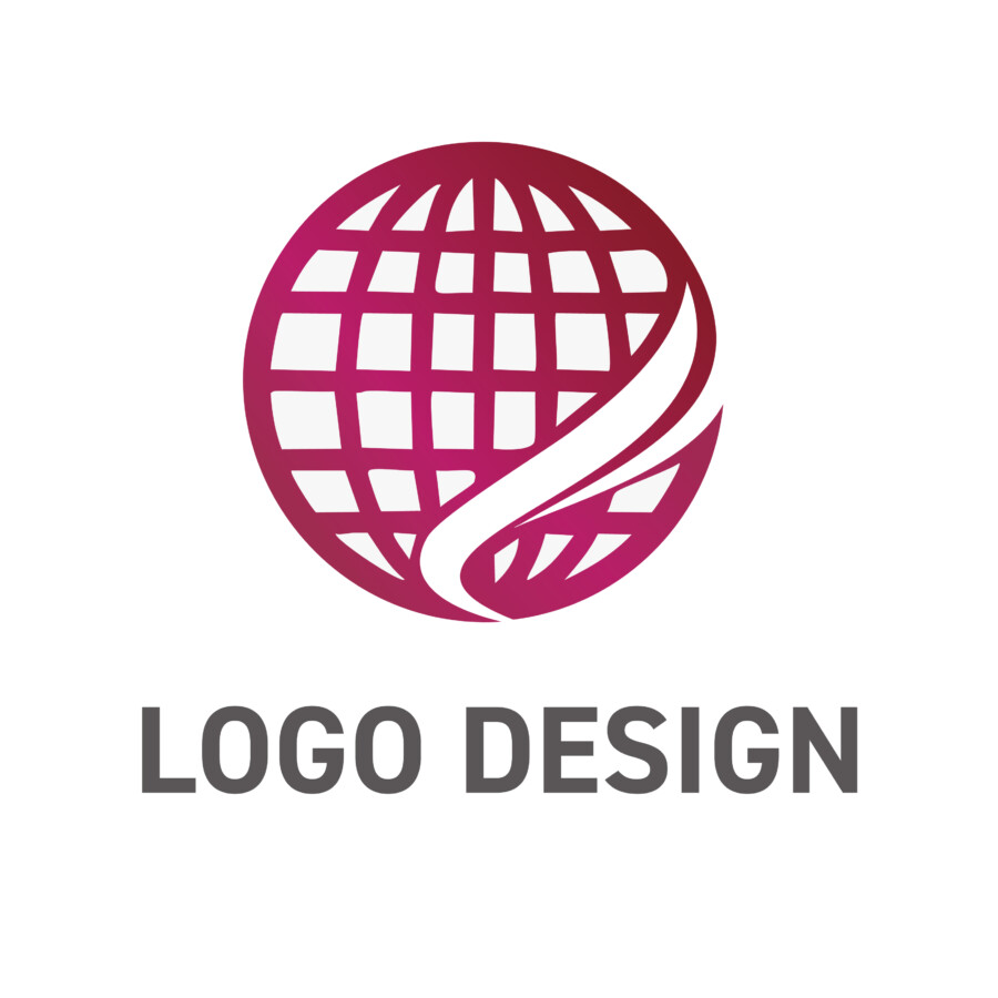 世界を駆け巡る躍動感、未来への飛翔を示す地球のロゴデザイン