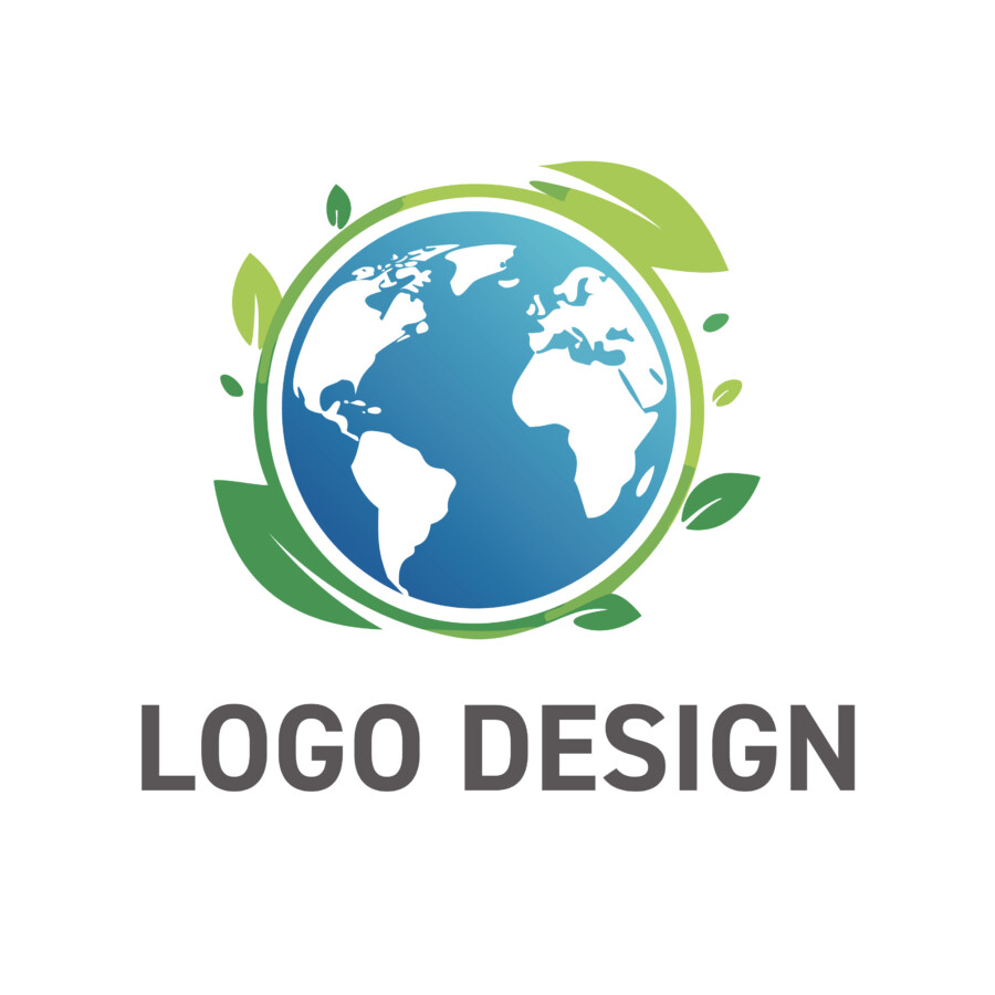 地球と緑の葉が織りなす、生命の循環と未来への希望を象徴するロゴデザイン