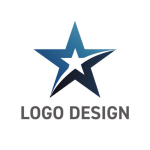 知性と革新の光を放つ、青き星のシャープなロゴデザイン