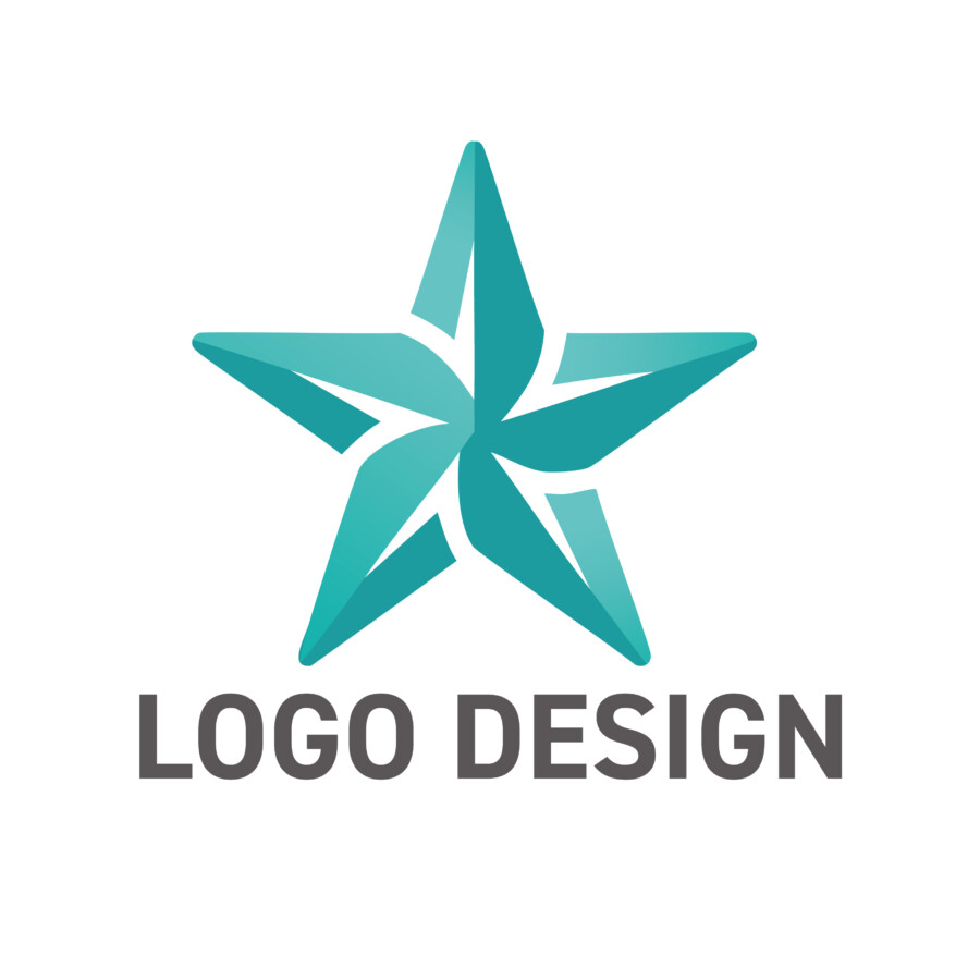 信頼と革新を青に込めた、シャープな星のロゴデザイン