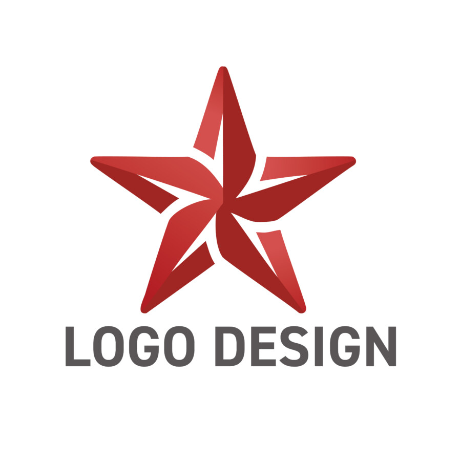 信頼と革新を青に込めた、シャープな星のロゴデザイン