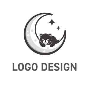 夜空の物語を紡ぐ、心安らぐ月のロゴデザイン