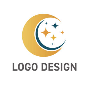 夜空の気品をまとう、洗練された二重月のロゴデザイン
