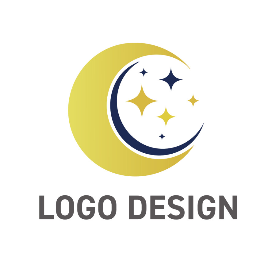 夜空の気品をまとう、洗練された二重月のロゴデザイン