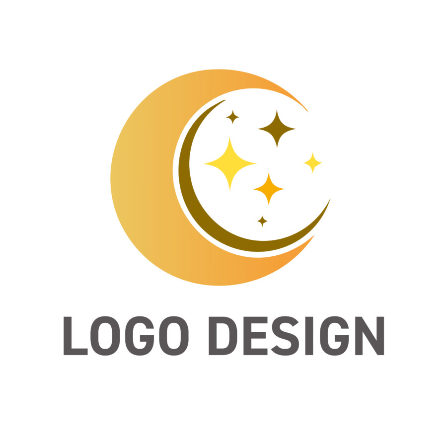 夜空の気品をまとう、洗練された二重月のロゴデザイン