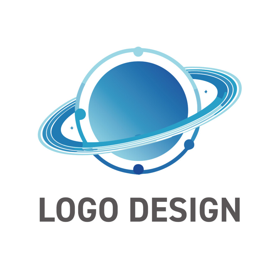 無限の可能性と繋がりを象徴する宇宙モチーフのロゴデザイン