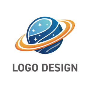 星々を巡る冒険へ、夢と発見に満ちた惑星のロゴデザイン