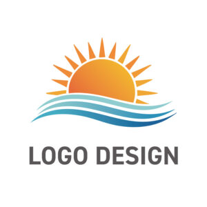 太陽の恵みと海の広がりを感じさせる、躍動的なロゴデザイン