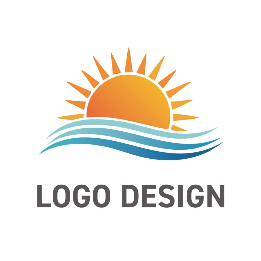 太陽の恵みと海の広がりを感じさせる、躍動的なロゴデザイン