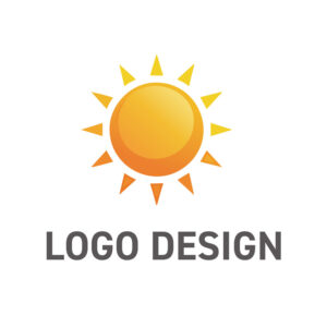 明るい未来を照らし出す、希望に満ちた太陽のロゴデザイン