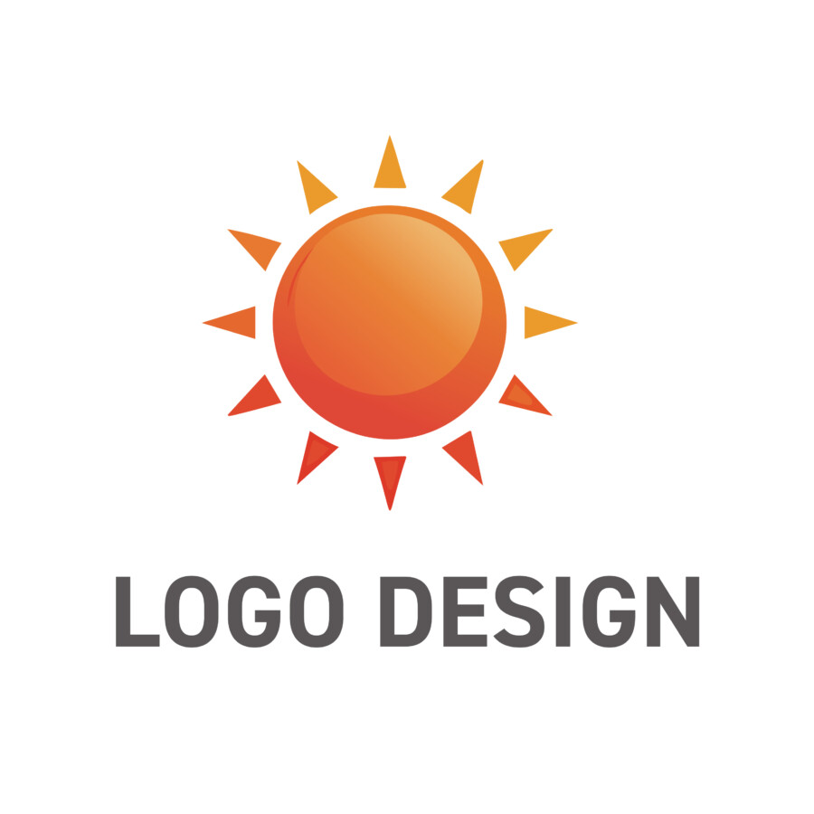 明るい未来を照らし出す、希望に満ちた太陽のロゴデザイン