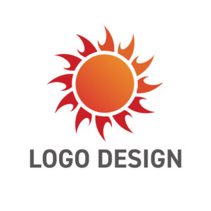 燃える情熱と創造性を解き放つ、ダイナミックな太陽のロゴデザイン