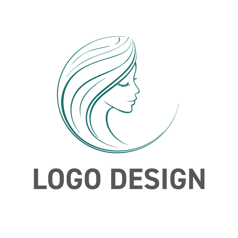 内なる美しさと安らぎを表現する、優雅な女性の横顔のロゴデザイン