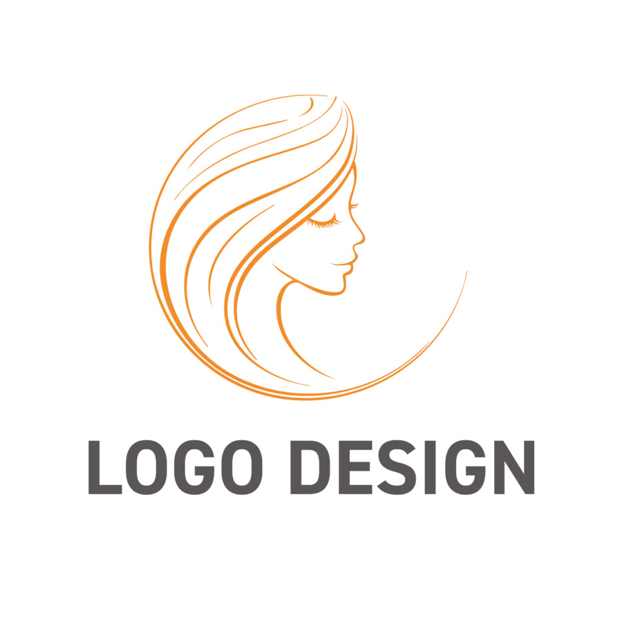 内なる美しさと安らぎを表現する、優雅な女性の横顔のロゴデザイン